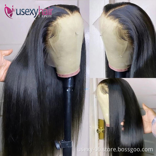 Cheap wholesale hair wigs brazilian virgin transparent lace front wig HD full lace frontal human hair wigs for black woman